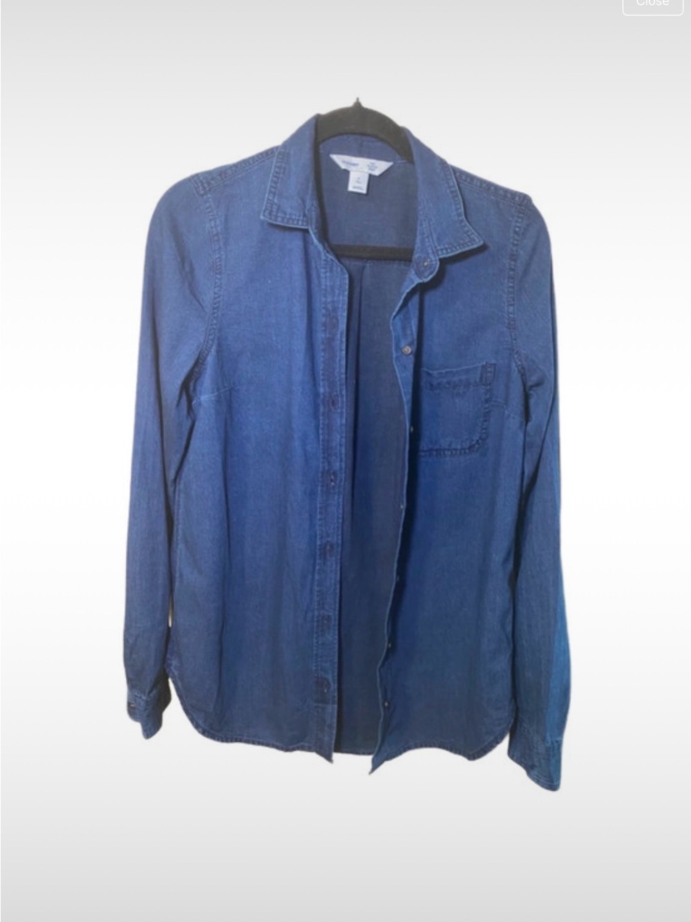 Old Navy Men's Blue Denim Button-Down Shirt